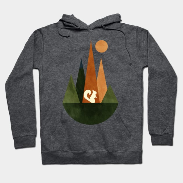 Squirrel and mountains Hoodie by RackaFilm